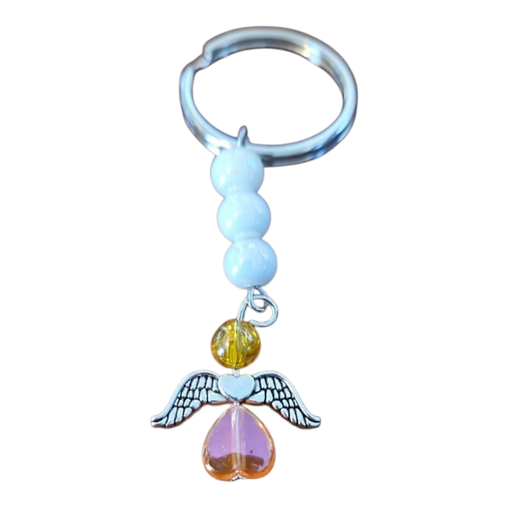 Orange Angel With White Beaded Key Chain. 2008